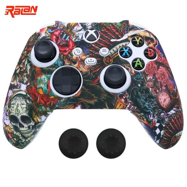 New Silicone Soft Protective Gamepad Cases For Xbox Series S/X Controller Game Handle Joystick Cover Shell with Stick Grip Caps — detail 1