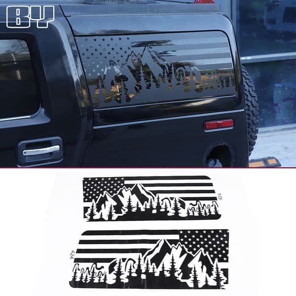 For Hummer H2 2003-2009 H3 2005-2009 car styling Black Car Rear Window Windshield Graphic Decal sticker car Accessories