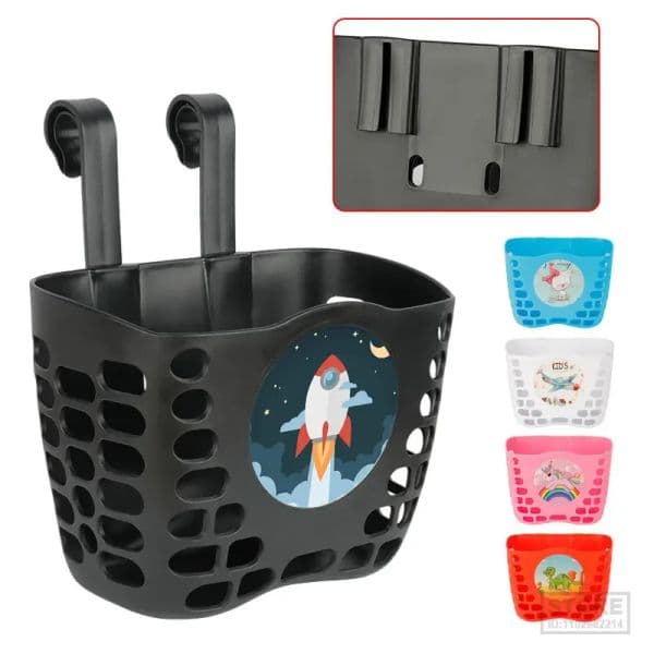 Kids Bike Handlebar Basket Scooter Balance Vertical Post Mount Case Thickening Plastic Frame Optimized Upside Down Buckle
