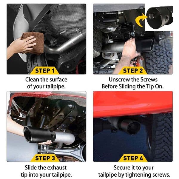 dcad1 Hot Sale Tip Universal Round Exhaust Car Aluminum Alloy Muffler Tail Trim Rear Auto Exhaust Pipe Nozzle Silencer Pipe Inlet 63mm
