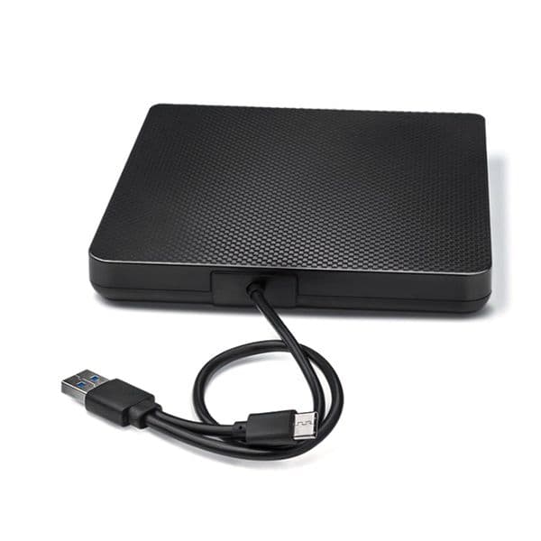 External Enclosure USB3.0 Type-C External Optical Drive Enclosure Plug and Play Leather Grain Non-slip for Laptop Notebook