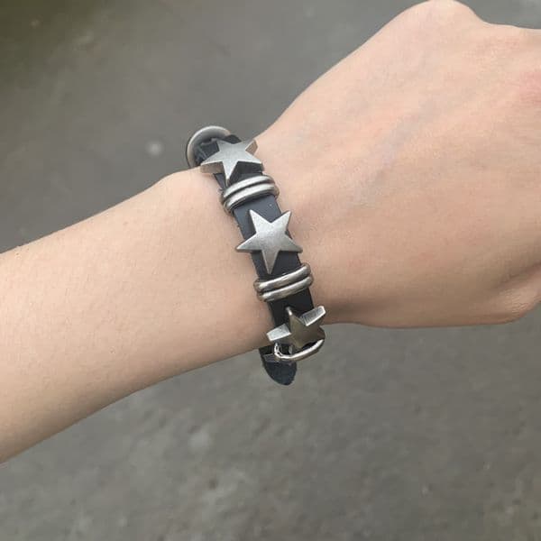 Gothic Star Punk Faux Leather Bracelet for Men Women Spiked Bangle Goth Jewelry Vintage Y2K Cosplay Emo Clothes Accessories 5f583 5 1b47e