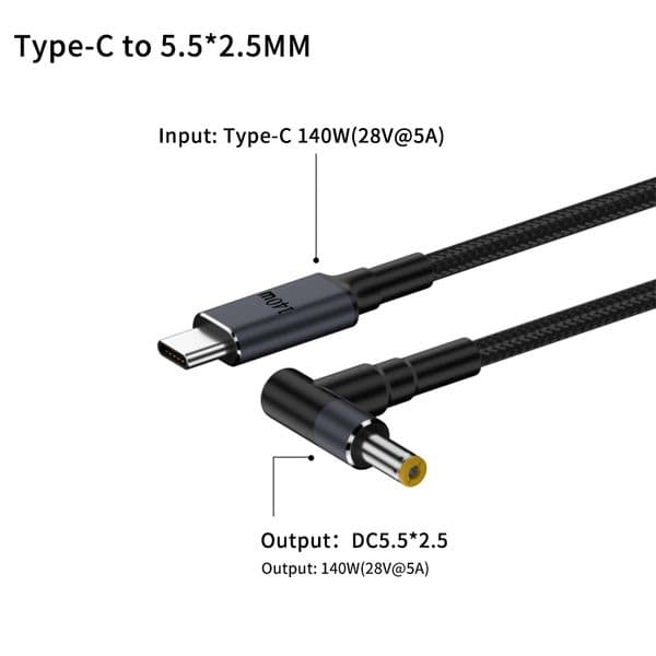 140W USB C PD to DC Universal Laptop Charger Cable for Asus Dell Hp 5.5X2.5 7.4X5.0 4.5X3.0mm DC Power Adapter Converter 1.8M