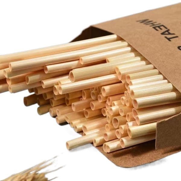 100 PCS 20cm Natural Wheat Drinking Straws Eco-friendly Biodegradable Party Bar Kitchen Accessories 1f8c9