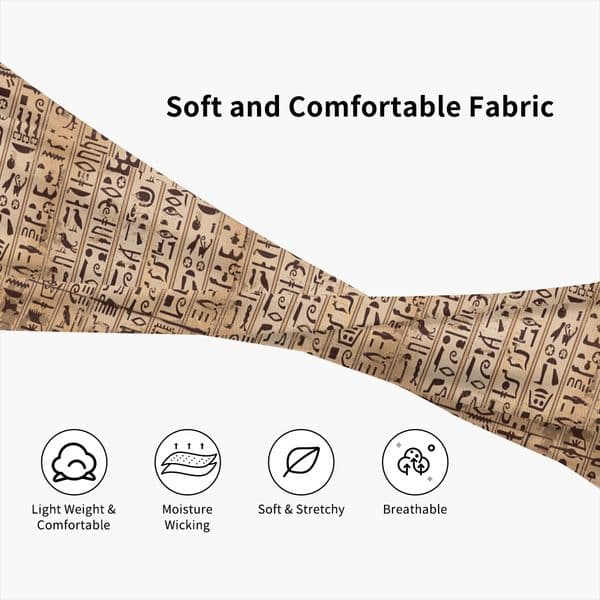 Egyptian Hieroglyphs Pattern Elastic Hair Band Yoga Headband Makeup Hair Hoop Headwrap