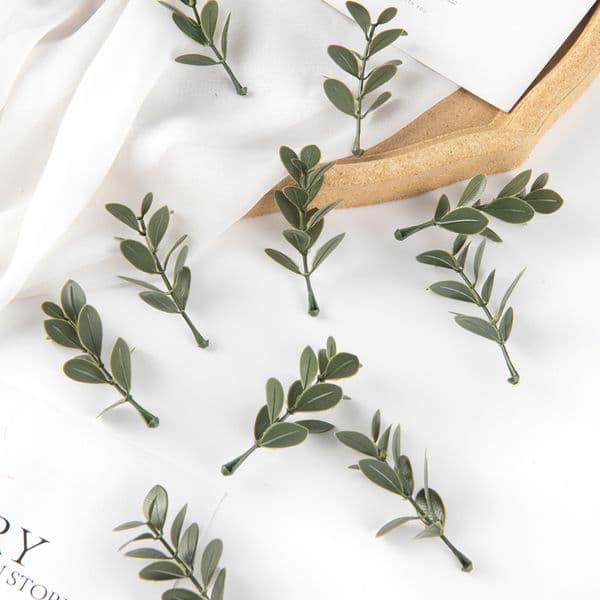 50PCS Artificial Plants Leaf Wedding Party Home Decor Accessories Diy Cake Candy Box Garland Christmas Decorative Flowers Wreath