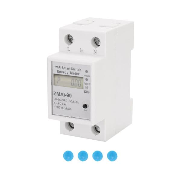 1/2/3PCS 90 Wifi Smart Switch Energy Meter Model ZMAI-90 Voltmeter Wattmeter Power Meter Tuya Smart Life APP Work With Alexa