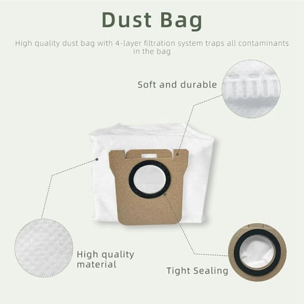 Promotion! Replacement Parts Compatible For Dreame L10S Ultra / L10 Ultra Robot Vacuum Cleaner Parts Main Brush,Dust Bags