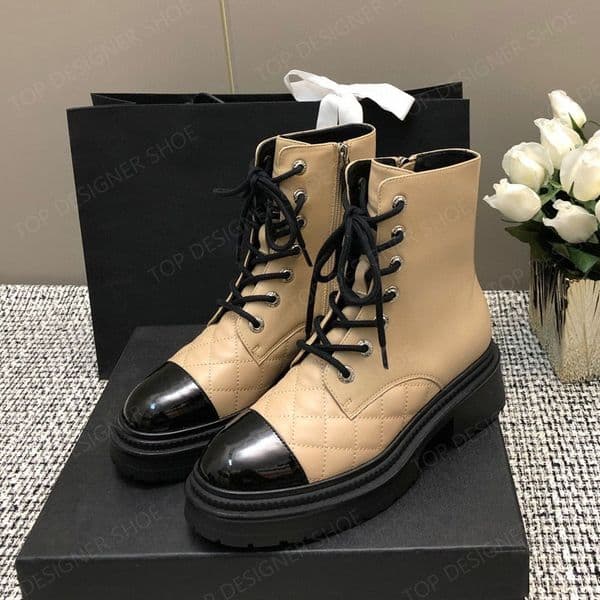 Top quality Trend classics Suede Platform ankle boots Lace-up Chunky Block heels Combat boots Real leather Knight boots for womens Luxury designer Motorcycle boots
