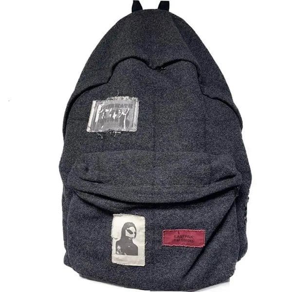 Large capacity Y2k fashionable letter embroidered backpack patch work retro Gothic backpack casual student backpack 241111