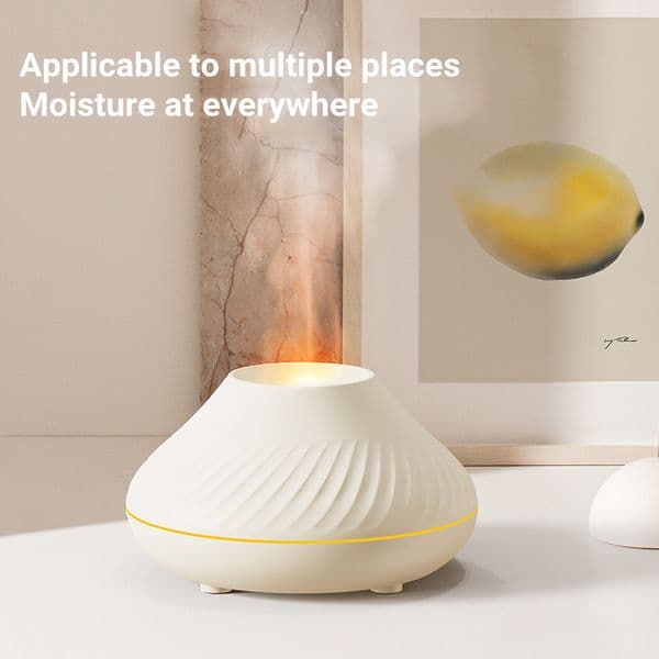 Electric USB Ultrasonic Aroma Air Humidifier Essential Oil Diffuser with 7 Color Flame Lamp For Home Room Fragrance Mist Maker