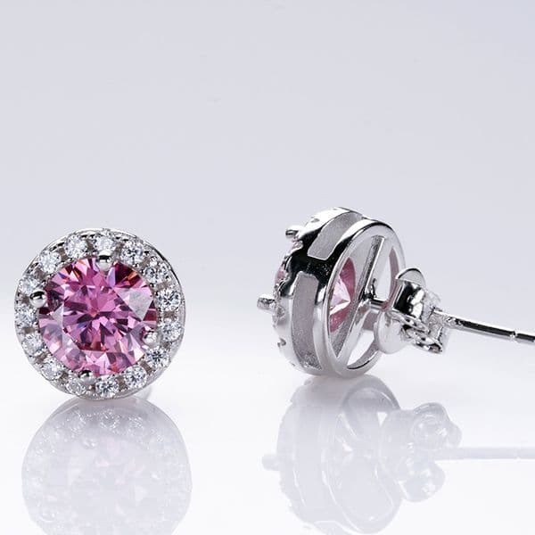 JoyceJelly 6.5mm 1ct Colorful Moissanite Earrings Unisex Male Female S925 Sterling Sliver Sparkling Fine Jewelry Men's Ear-studs