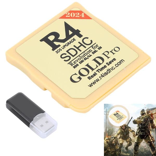 2024 New For R4I SDHC R4 NDS Card Adapter Gold White Silver Game Flashcard Use FAT16/FAT32 Format TF Card for Nintendo
