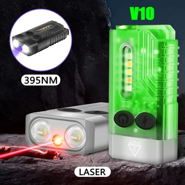 Heinast Mini Powerful Keychain Flashlights V10 High Lumens USB-C Rechargeable Small Pocket EDC LED Flash Light with Tail Magnet
