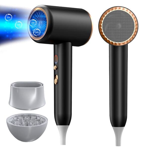 Hair Dryer with Diffuser 2400W Ionic Blow Dryer Professional Portable Hair Dryers & Accessories for Women Curly Hair