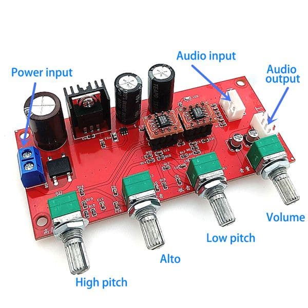 AD828 NE5532 Preamp Amplifier Board HIFI Stereo Volume Tone Control Pre-amp Preamplifier Treble Midrange Bass Single Power