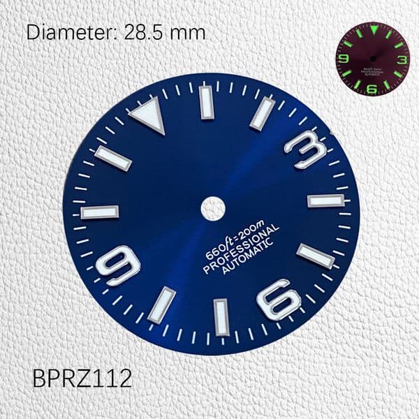 28.5mm 369 digital sun patterned triangular black nail dial NH35 case accessory customized watch / S mod