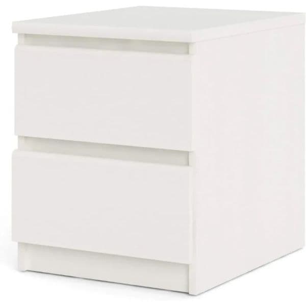 Tvilum Scottsdale 2 Drawer Nightstand D 15.91 in W 19.69 in H 19.49 in White Woodgrain Bedroom Furniture US