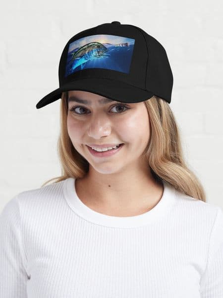 Giant Trevally and popper Baseball Cap hiking hat beach hat Streetwear Beach Bag Golf Hat Trucker Hats For Men Women's