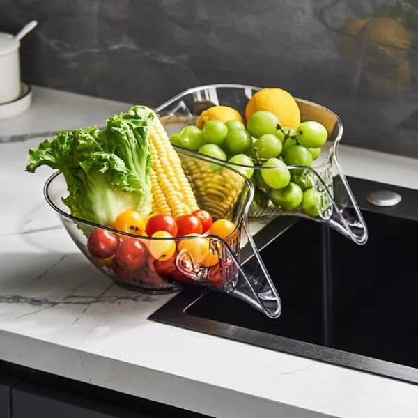 Multi-functional Drain Basket Kitchen Storage Drain Basket Household Fruit and Vegetable Basket Plastic Drain Basket