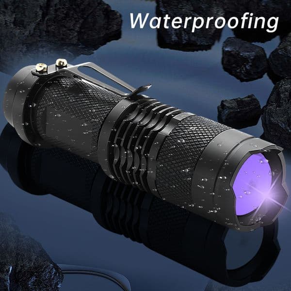 395/365nm Portable Ultraviolet Flashlight Pet Urine Stain Detector Tools Ultraviolet Light for Detecting Fluorescent Agents
