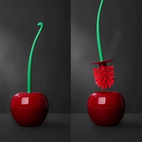 Red Toilet brush Toilet Brush & Holder Set toilet holder bathroom accessories Creative Lovely Cherry Shape Lavatory Brush