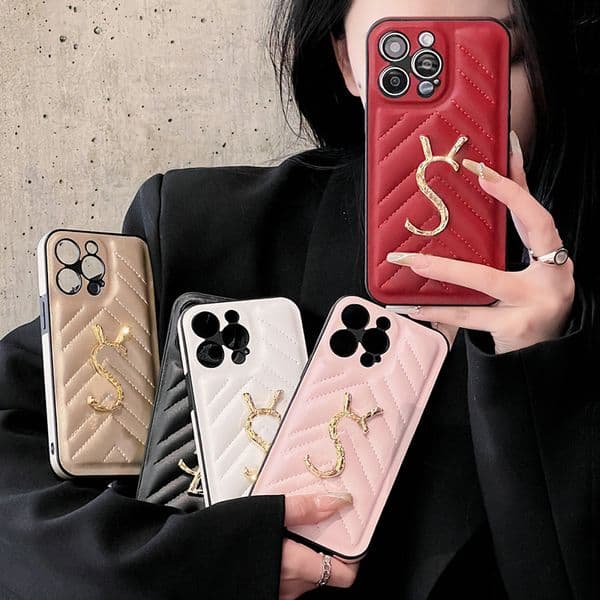 Senior Designer Leather Phone for iPhone 13 14 15 16 Pro Max 12 12Pro 12proMax Deluxe Fashion Print Design Classic Iphone Case
