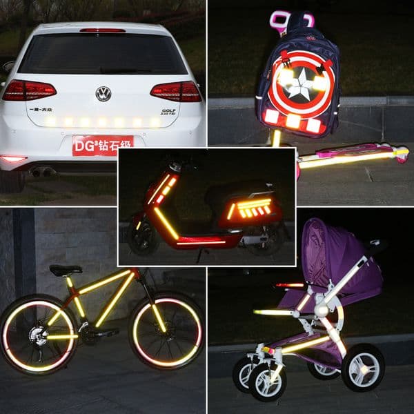 10Pcs Car Reflective Tape Safety Warning Colorful Car Bumper Reflective Stickers Secure Motorcycle Electric Vehicle Warning 9ba5f