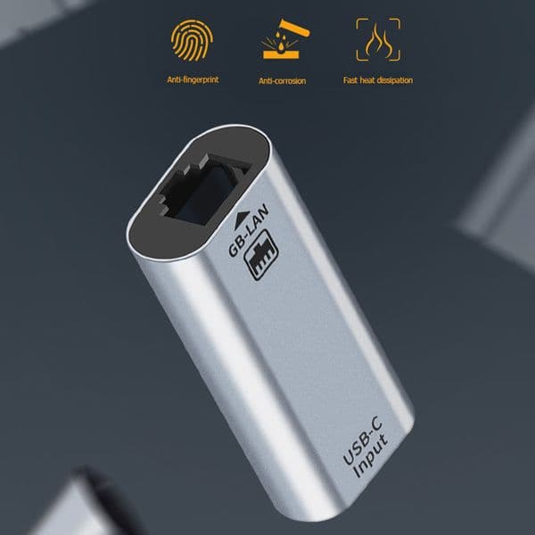USB Type C to Ethernet Adapter USB C Female to RJ45 Female 10/100/1000 Gigabit Wired LAN Network Card for PC Laptop Smartphone