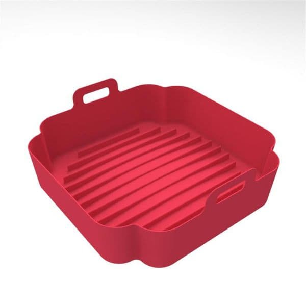 Air Fryer Pan Binaural Design Silicone Material Waterproof Pallet High Temperature Resistance Thickening Unique Drainage Groove