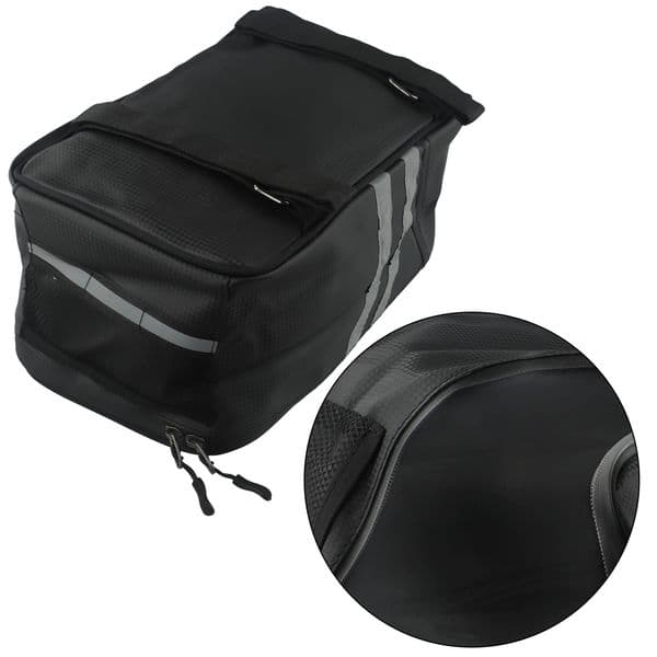 Waterproof Bike Cycles Rear Rack Trunk Pannier Large 8L Capacity Bag Adjustable Elastic Cords Reflective Straps Practical Design
