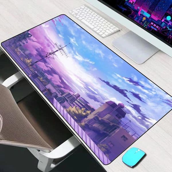 Anime City Street Landscape Mouse Pad Large Gaming Accessories Mouse Mat Laptop Keyboard Mat PC Gamer Desk Pad Computer Mousepad