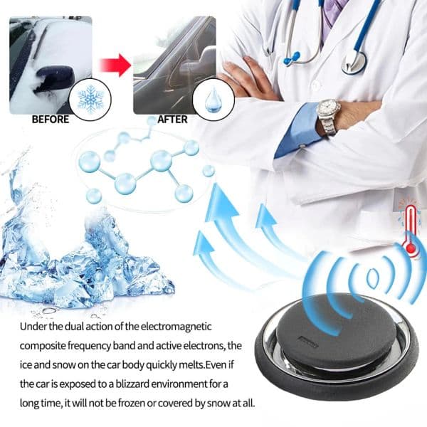 Upgraded Electromagnetic Deicer Molecular Interface Snow Remover Air Freshener Car Antifreeze Electromagnetic Ice Melting New