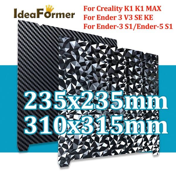 For K1/K1 Max PEI PEO PEY H1H Magnetic Build Plate Double Side Spring Steel Sheet 235X235mm 310X315mm bed For Ender 3 S1/S1 Pro