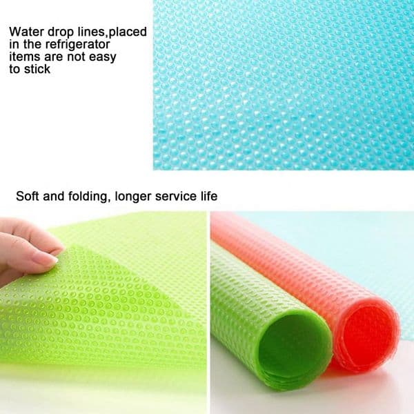 4Pcs Non-slip Mat Reusable Spill-proof Refrigerator Shelf Liners Kitchen Cabinets Mat Refrigerator Protector for Home