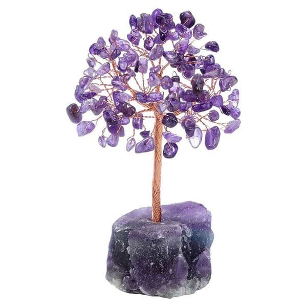 Crystal Money Tree Copper Wire Wrapped Agate Fluorite Base Potted Plants Stone Craft Gemstone Reiki Chakra Feng Shui Tree Decor