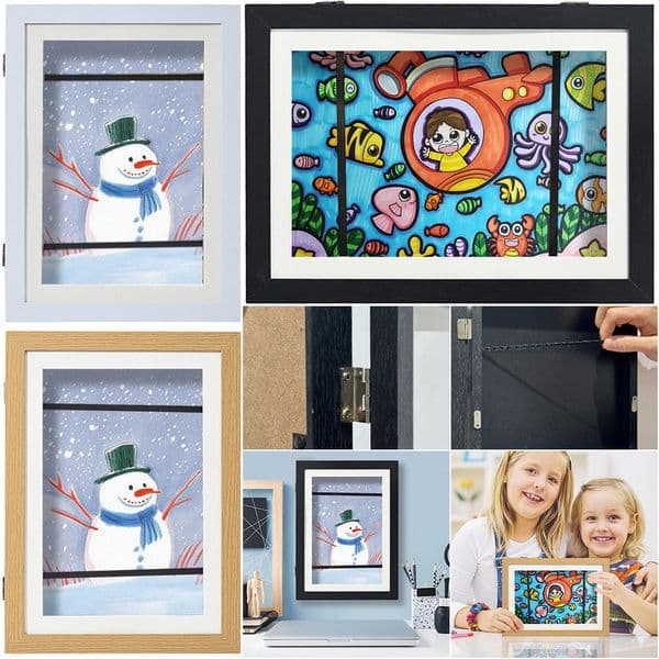 8.27x11.7 in Kids Frames Artwork Display Storage Frame with Elastic Strap Outer Frame Changeable Display Kids Art Frame for Wall
