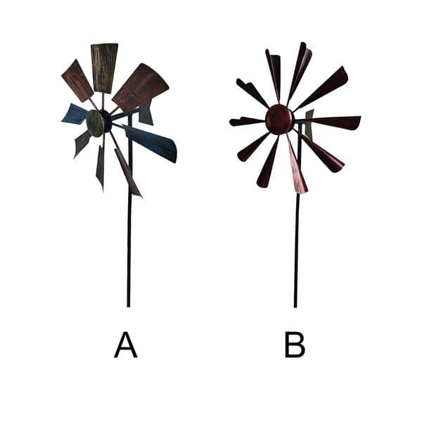 With Stake Gift Garden Windmill Backyard Lawn DIY Tool Metal Wind Spinner Patio Outdoor Decor Whirligig Durable Easy Install