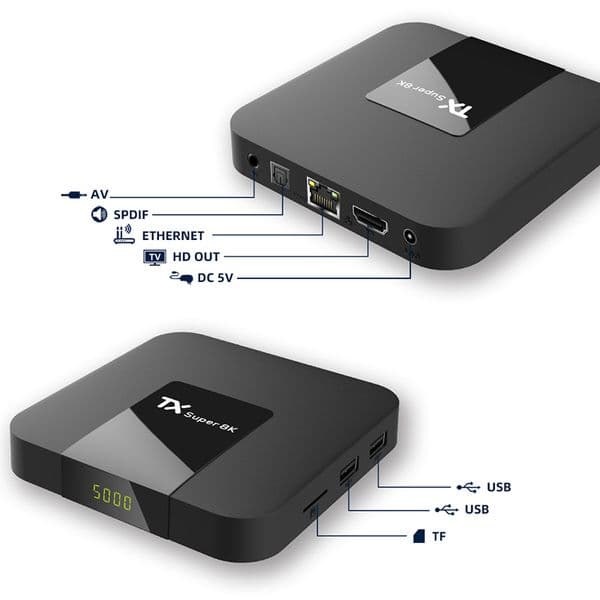 Hot selling Super Smart TV Box New TX Super 8K Android 11 TV box Global Market Media Player Shows 2GB 16GB Wifi Set Top Box