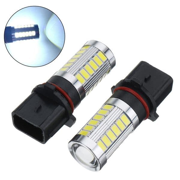 2PCS P13W White LED Bulb Fog Daytime Running Light DRL Interior Replacement Parts Signal Lamp Assemblies
