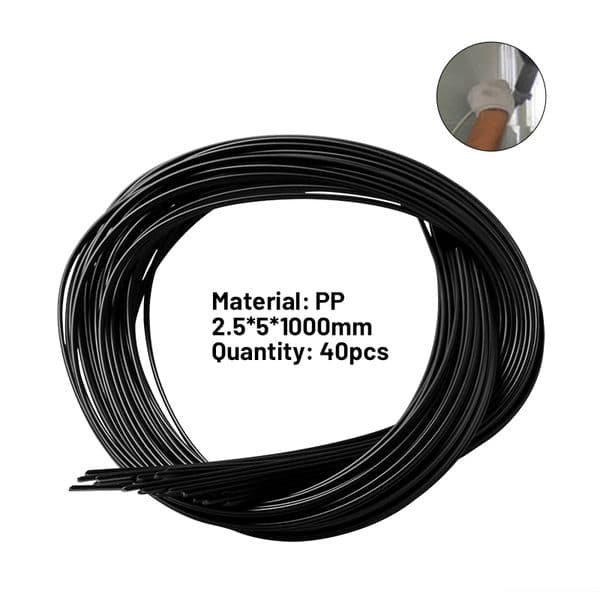 40Pcs 2.5mm x 5mm x 1000mm Black PP Plastic Welding Rods For Plastic Welder Gun/Hot Air Gun/Welding Tool Soldering Supplies