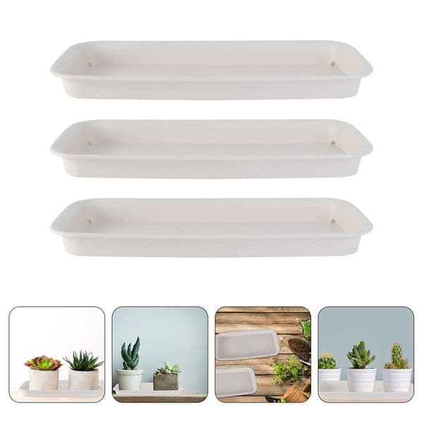 Eringogo Plant Saucers 8 Inch 3 Pack Thicker Plastic Planter Pot Holder Indoor Outdoor White