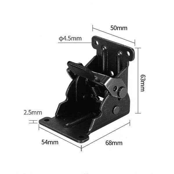 Furniture hardware self-locking folding 90° hinge support frame table leg corner plate bed frame accessories 1 piece