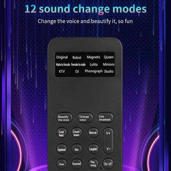 Voice Modes Changer Live Streaming Sound Changes Microphone Mini Portable Voice Modulator For Phone PC Tablet Laptop 2023