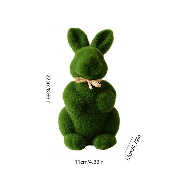 Easter Moss Rabbit Figurine Foam Green Flocking Bunny Ornament for 2023 Spring Easter Home Garden Party Decor Supplies 2024 new