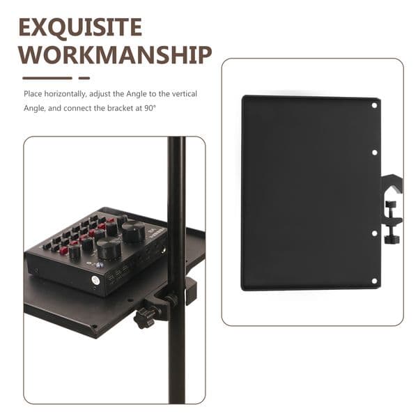 Sound Card Tray Holder Adjustable Microphone Stand Tray Clamp-On Mic Rack Tray Microphone Stand Accessory Tray