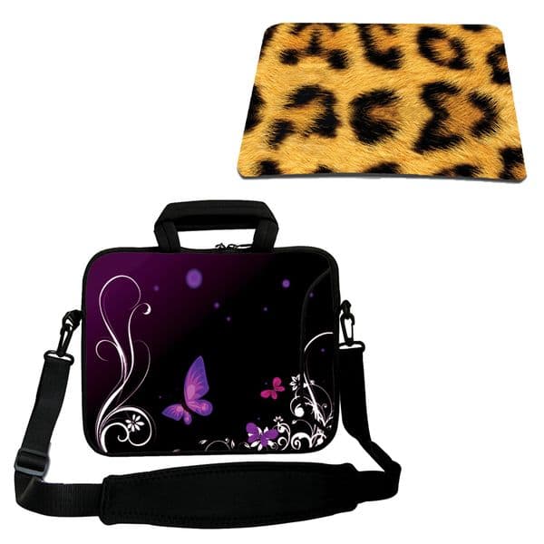 10" 10.1" 12" 13.3" Laptop Messenger Handbag Briefcase Waterproof Neoprene Bag Case + Rubber Non-Slip Slim Gaming Mousepad Mat