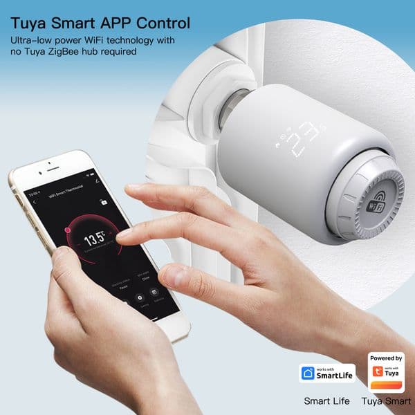 Tuya WiFi Thermostat Radiator Valves Temperature Controller Home Heating Thermostatic Radiator APP Control Alexa Home