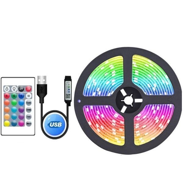 1-30M LED Strip Light USB Bluetooth 5050/2835 RGB Lights SMD DC5V Flexible LEDs Lamp Tape Ribbon TV Desktop Screen BackLight Diode D2.5