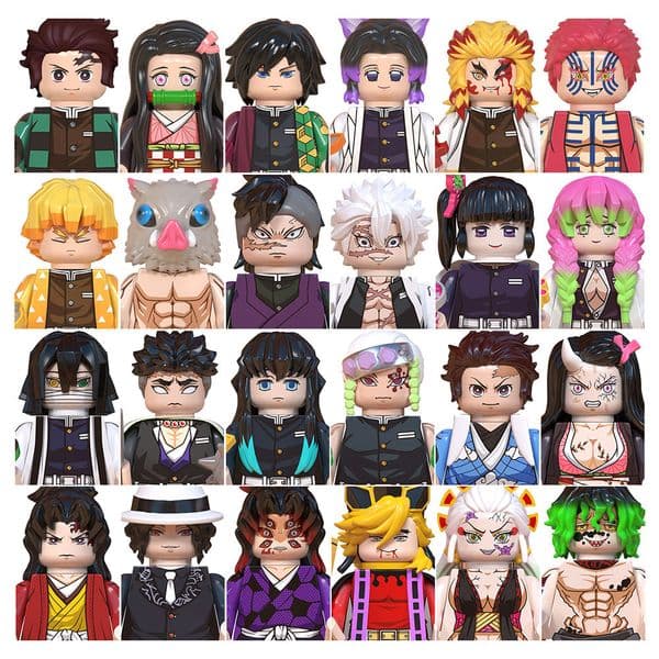 WM Blocks WM6116 WM6137 WM6138 Demon Slayer Tanjirou Nezuko Inosuke Zenitsu Giyuu Rengoku Uzui Tengen anime bricks building blocks Mini Action Figures Kids Toys
